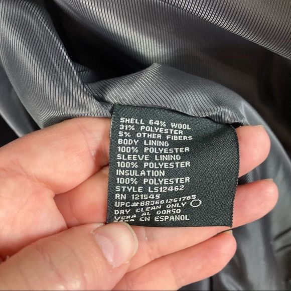 London Fog Men’s Black Wool blend Peacoat Size Large Great Preowned Condition - Picture 7 of 7